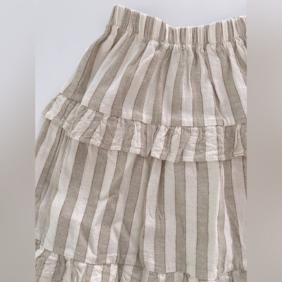 Rylee + Cru Ruffled Midi Skirt - Autumn Stripe - Picture 2 of 5